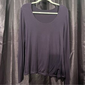 Dark dark purple long sleeve top. Sz L Double layered soft & stretchy.